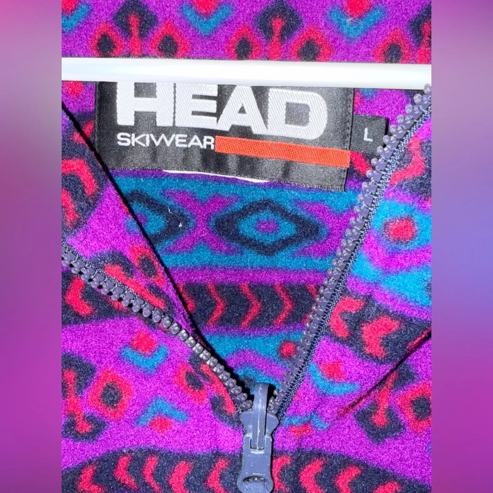 HEAD Women’s Vibrant Patterned Teddy Jacket - Purple and Blue - Picture 3 of 4